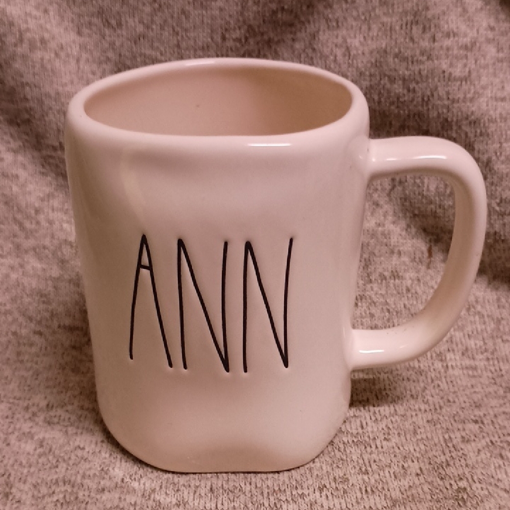 Rae Dunn Ann white Ceramic Mug. Only signs of use is the bottom. Sturdy and nice